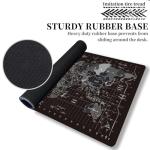 World Map Gaming Mouse Pad with Anti-Slip Base