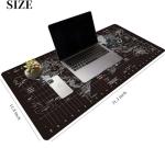 World Map Gaming Mouse Pad with Anti-Slip Base