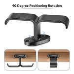 Rotatable Dual Headphone Stand and Hanger Hook