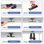 Rotatable Dual Headphone Stand and Hanger Hook
