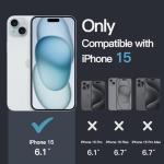 JETech iPhone 15 Case, Shockproof & Clear Back
