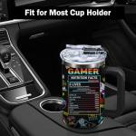 Gamer Tumbler with Handle and Straws, 40oz