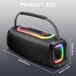 Portable Bluetooth Speaker with 24W Sound and Lights