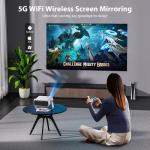 Wielio Smart Projector with 1080P & WiFi 6