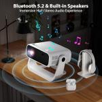 Wielio Smart Projector with 1080P & WiFi 6