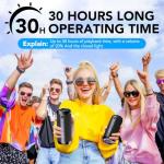 Taopodo 30W Portable Bluetooth Speaker with RGB Lights