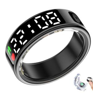 Smart Fitness Tracker Ring with Display and Touch