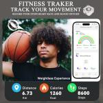 Smart Fitness Tracker Ring with Display and Touch