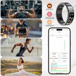 Smart Fitness Tracker Ring with Display and Touch