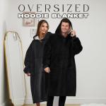 Sienna Extra Long Black Blanket Hoodie with Pockets