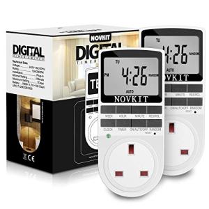 NOVKIT Digital Security Timer Plug Socket with 10 Programs