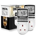 NOVKIT Digital Security Timer Plug Socket with 10 Programs