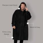 Sienna Extra Long Black Blanket Hoodie with Pockets