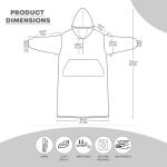 Cozy Oversized Blanket Hoodie with Sleeves - Grey