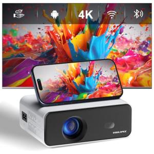 Upgraded Mini Projector with 4K & WiFi 6