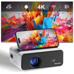 Upgraded Mini Projector with 4K & WiFi 6