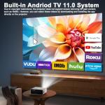 Upgraded Mini Projector with 4K & WiFi 6