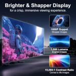 Upgraded Mini Projector with 4K & WiFi 6