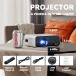 Upgraded Mini Projector with 4K & WiFi 6