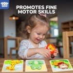Wooden Animal Puzzles for Toddlers Ages 1-4