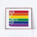 Everyone Is Welcome Here Pride Wall Art