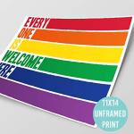 Everyone Is Welcome Here Pride Wall Art