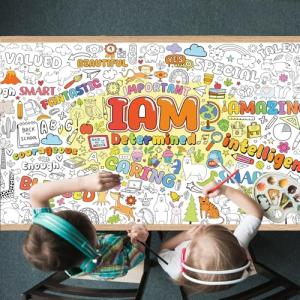 Kids' Positive Affirmations Coloring Poster - Giant Size