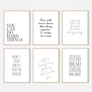 Inspiring Motivational Quotes Canvas Art Set of 6