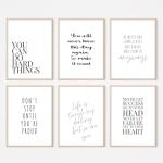 Inspiring Motivational Quotes Canvas Art Set of 6