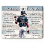 Personalized Baseball Life Lessons Motivational Canvas Art