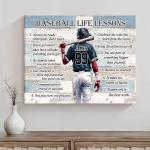 Personalized Baseball Life Lessons Motivational Canvas Art