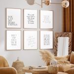 Inspiring Motivational Quotes Canvas Art Set of 6