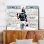 Personalized Baseball Life Lessons Motivational Canvas Art