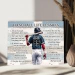 Personalized Baseball Life Lessons Motivational Canvas Art
