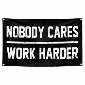 Funny Work Harder Flag for Home Gym & Office