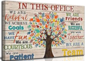 Colorful Team Spirit Motivational Quote Canvas Art