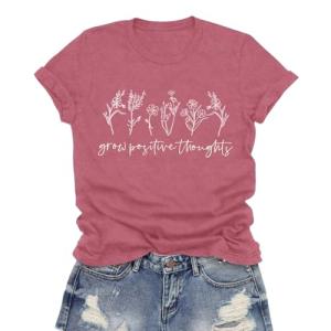 Positive Thoughts Floral Tee for Women