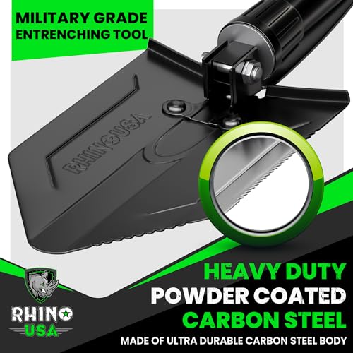 Rhino USA Heavy Duty Survival Shovel with Pick