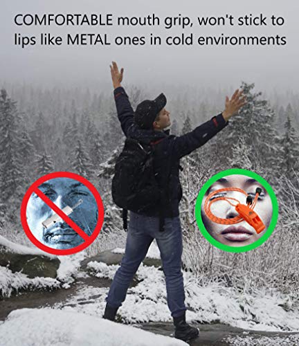 Loud Survival Whistles with Neck Strap - 2 Pack