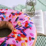 Pink Donut Throw Pillow - 14 Inch Set of 2