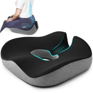 Comfort Donut Pillow for Tailbone Relief - Black/Gray