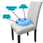 Inflatable Blue Donut Pillow - 14-Inch Comfort