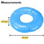 Inflatable Blue Donut Pillow - 14-Inch Comfort
