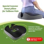 Comfort Donut Pillow for Tailbone Relief - Black/Gray
