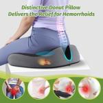 Comfort Donut Pillow for Tailbone Relief - Black/Gray