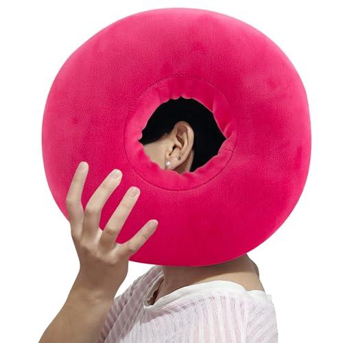 Soft Donut Pillow for Ear Pain Relief (Pink)
