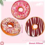 Cute Chocolate Donut Plush Throw Pillow - 3 Pack