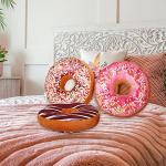 Cute Chocolate Donut Plush Throw Pillow - 3 Pack