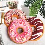 Cute Chocolate Donut Plush Throw Pillow - 3 Pack