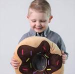 Chocolate Sprinkles Donut Plush Throw Pillow 14